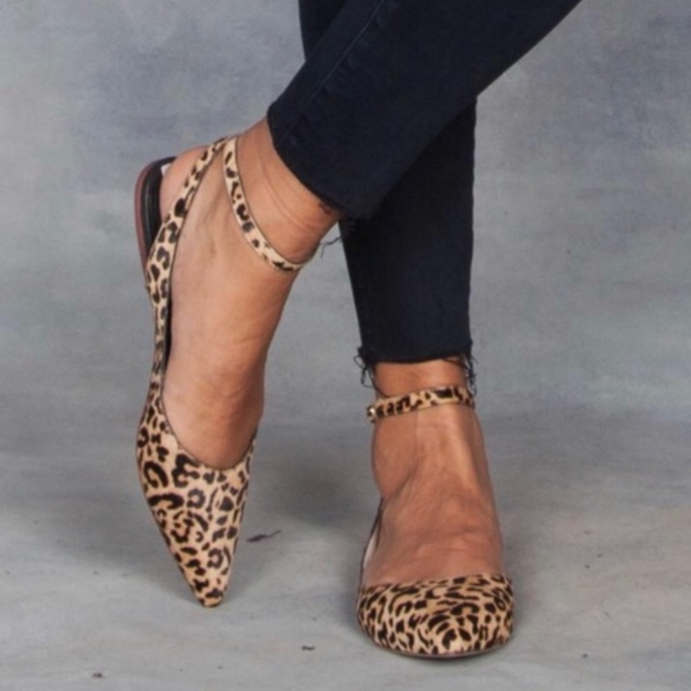 Matt Bernson Zola Cheetah Pony Hair Flats size 6